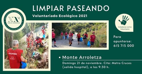 Limpiar paseando en el monte Arroletza (voluntariado ecológico)